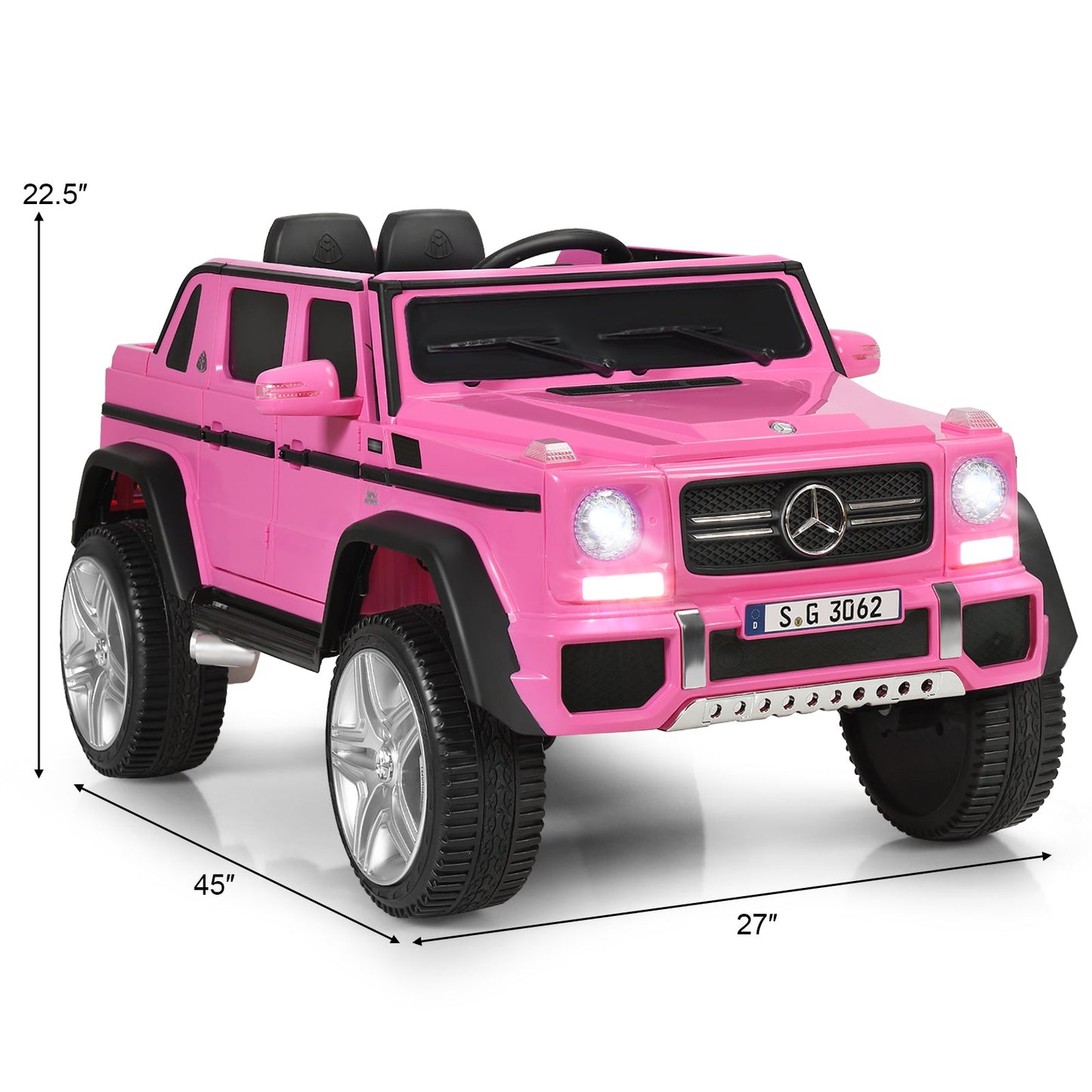 Voiture électrique pour enfants Mercedes-Benz sous licence 12V - Rose