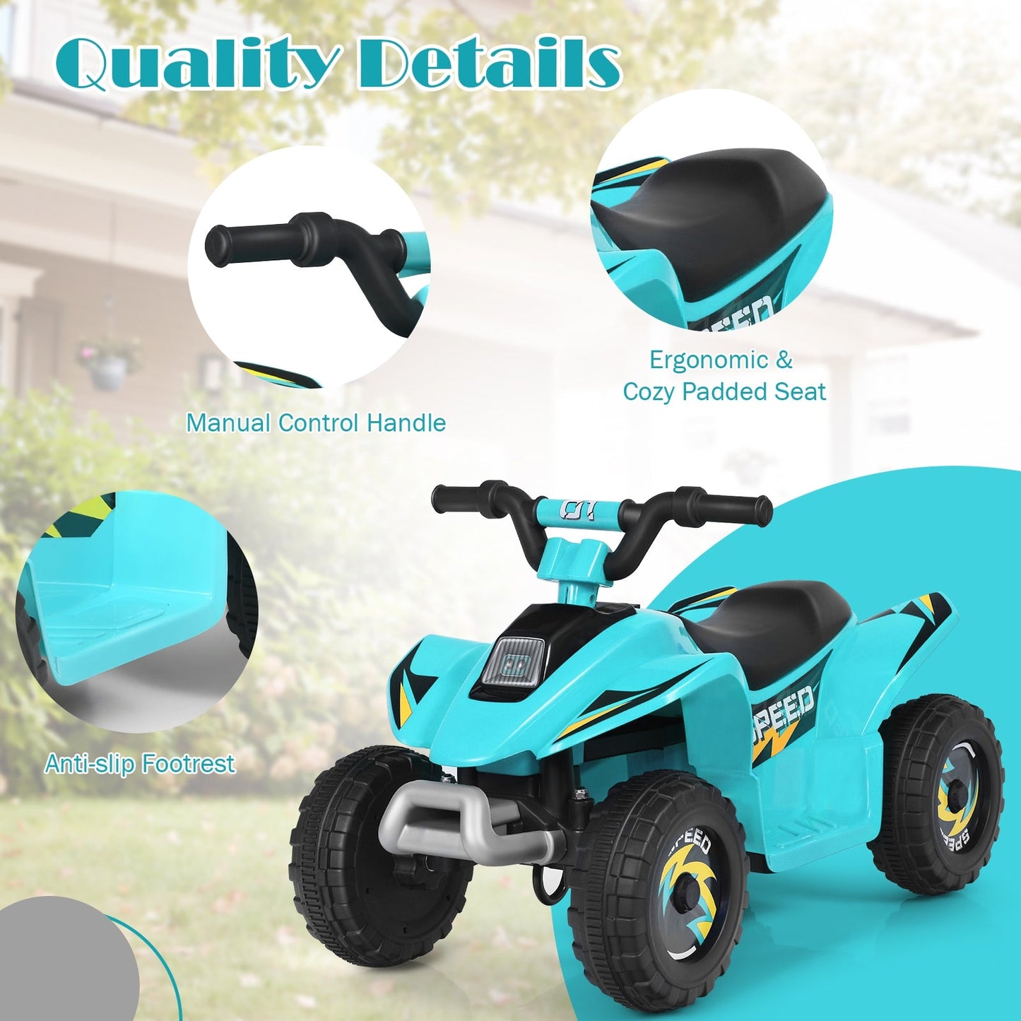 6V Kids Electric ATV Ride-On Toy - Blue