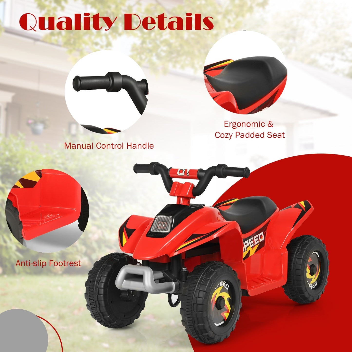 Véhicule tout-terrain électrique pour enfants 6V - Rouge