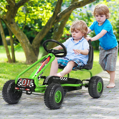 Vehículo de Pedales de 4 Ruedas con Asiento Ajustable - Verde