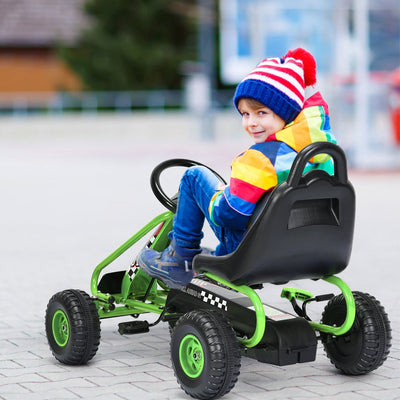 Vehículo de Pedales de 4 Ruedas con Asiento Ajustable - Verde
