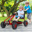 4 Wheel Pedal Powered Ride On with Adjustable Seat - Red