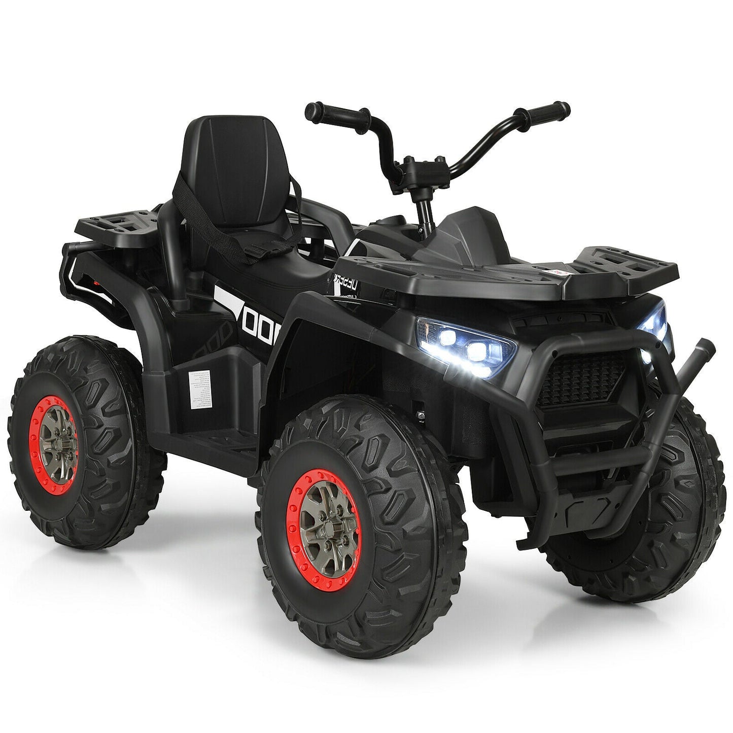 Quad ATV électrique 4 roues pour enfants 12V avec MP3 et lumières LED - Noir