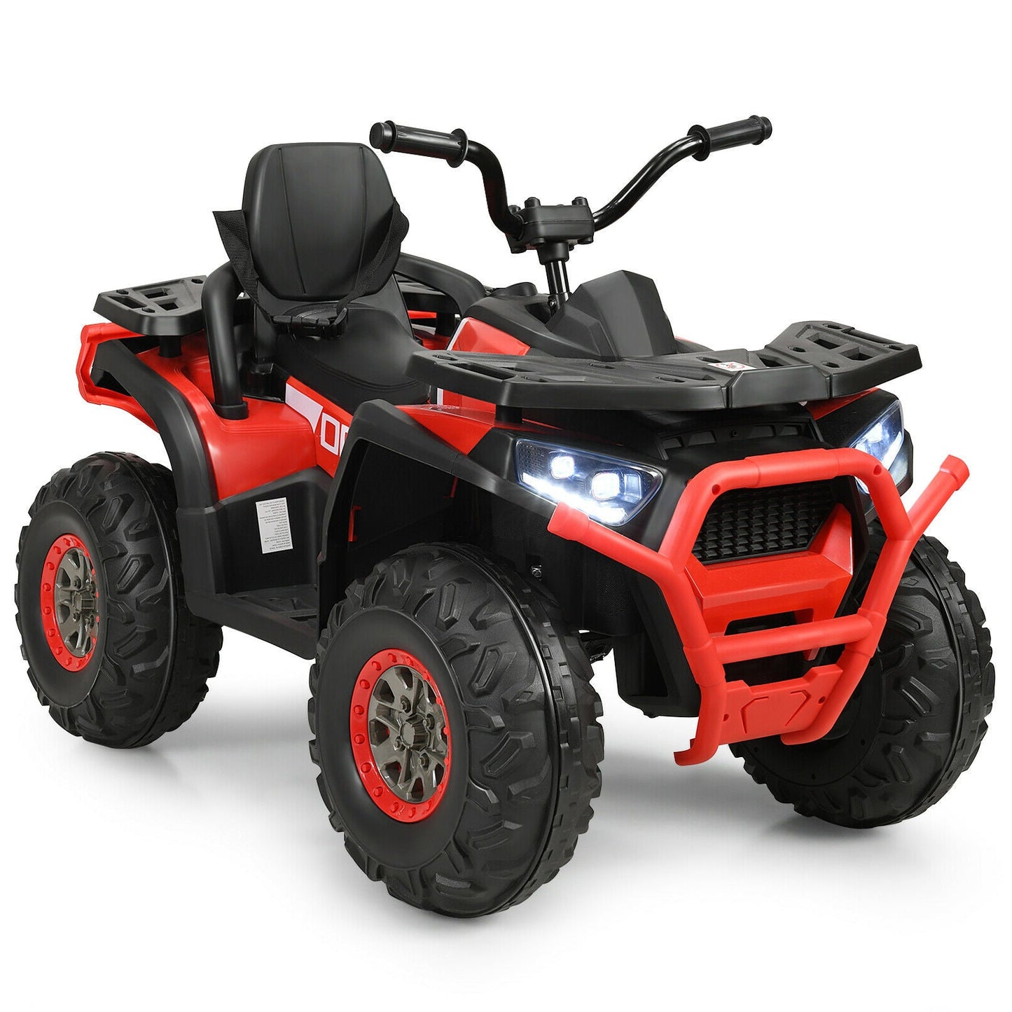 Quad ATV électrique 4 roues pour enfants 12V avec MP3 et lumières LED - Rouge