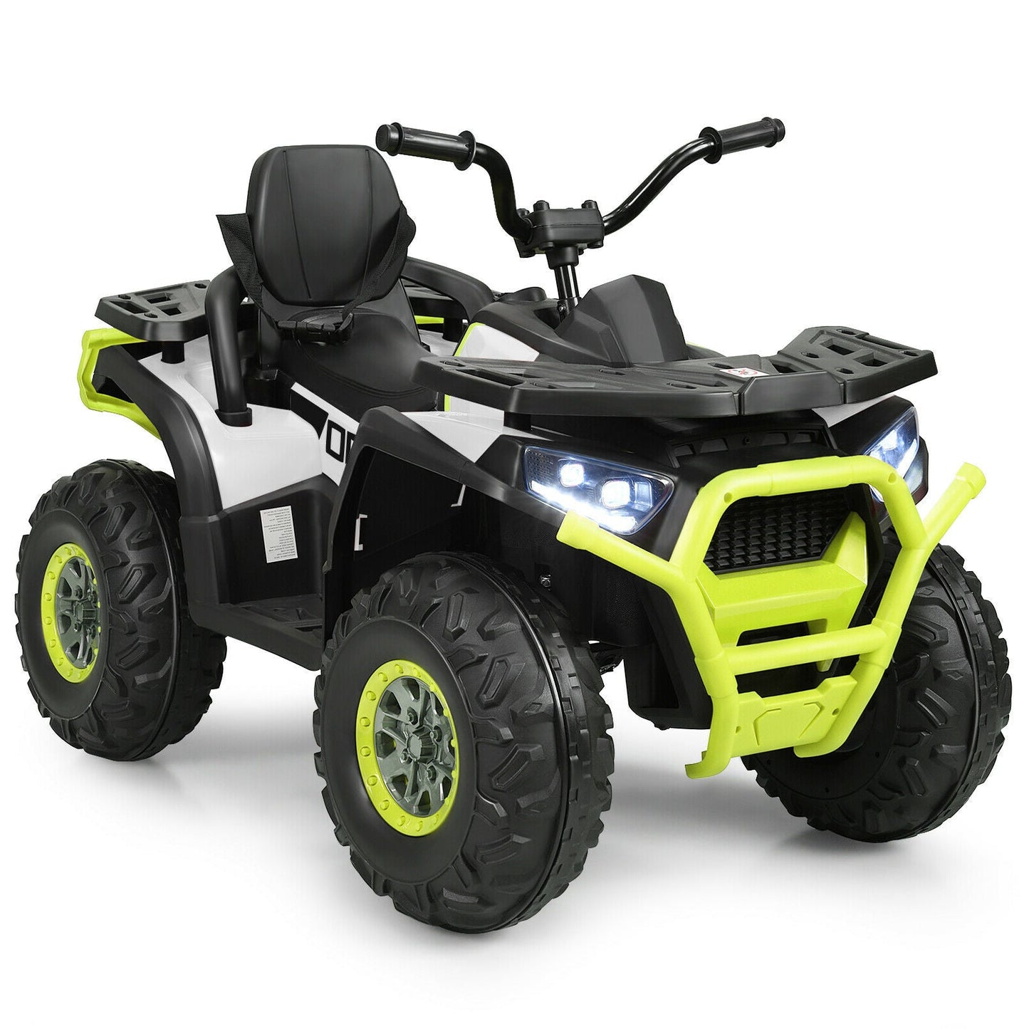 Quad ATV électrique pour enfants 12V avec MP3 et lumières LED - Blanc