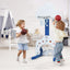 Juego de Aro de Baloncesto para Niños 3 en 1 con Pelotas - Blanco