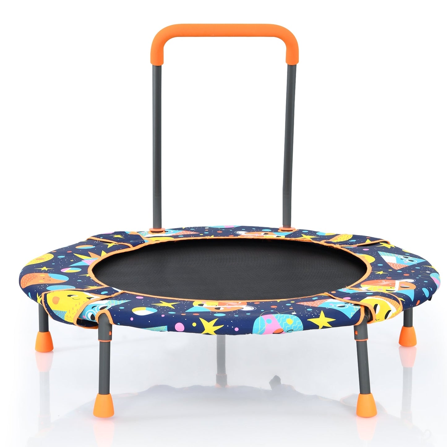 Ensemble balançoire et trampoline convertible avec main courante rembourrée