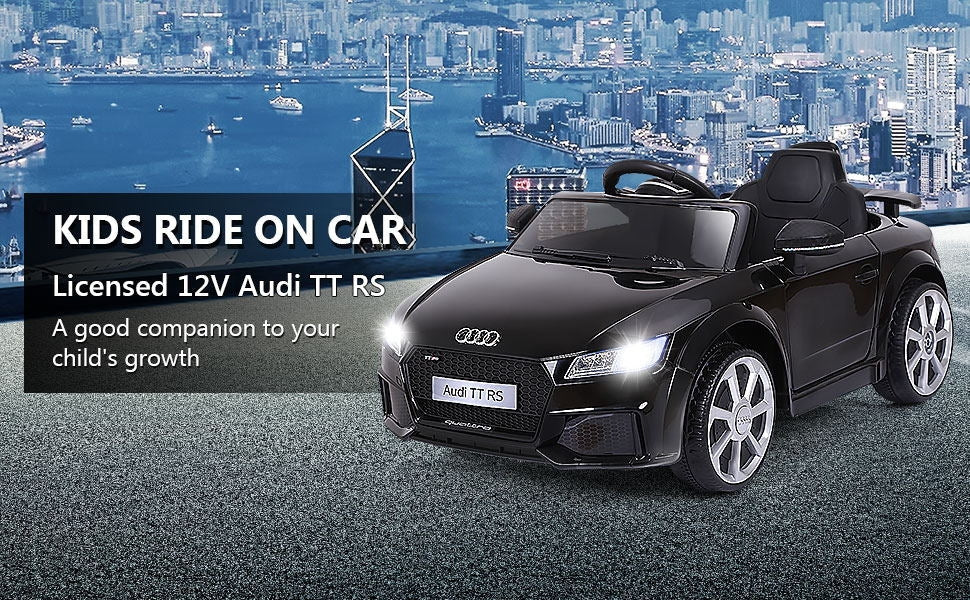 12V Kids Electric Ride-On Car with Remote Control - Black