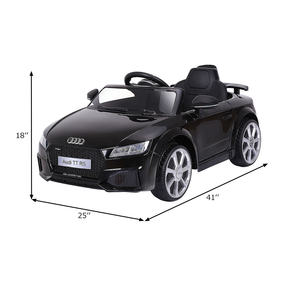 12V Kids Electric Ride-On Car with Remote Control - Black