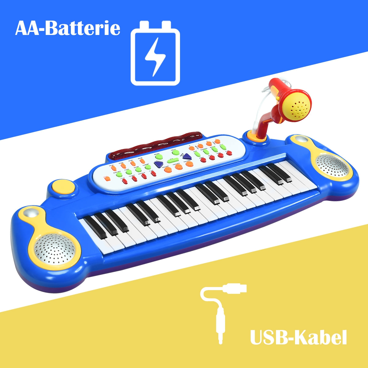 Teclado Electrónico Infantil de 37 Teclas - Azul