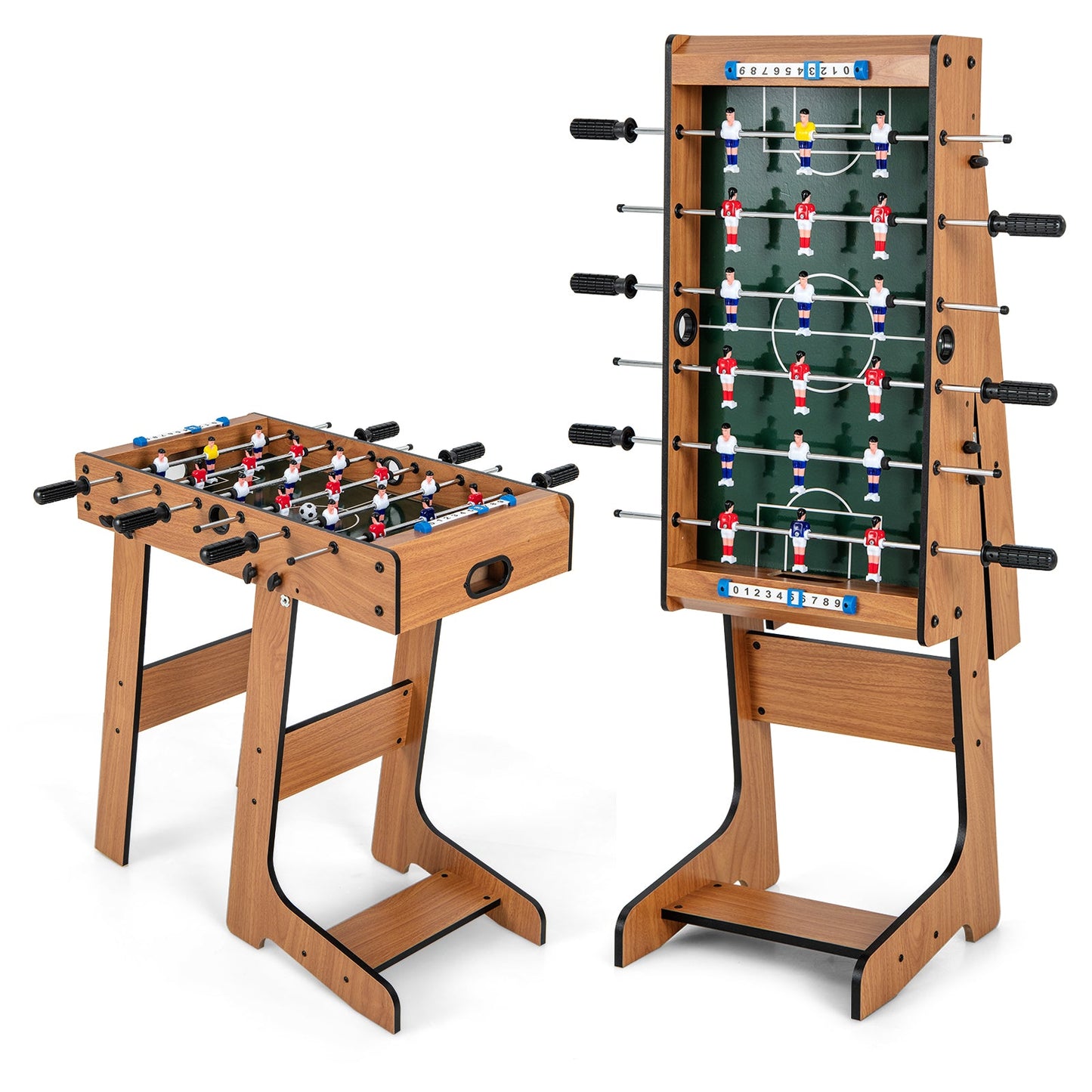 Mesa de Futbolín Plegable con Mango Duradero y 2 Pelotas