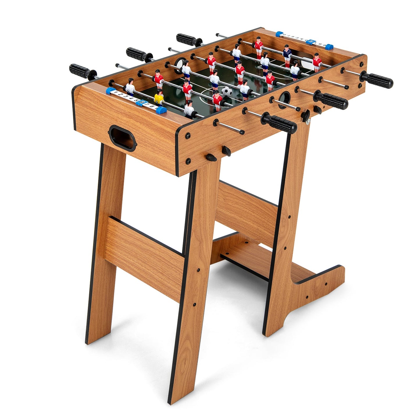 Mesa de Futbolín Plegable con Mango Duradero y 2 Pelotas