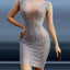 Elegant Slim Gauze Hip Wrap Dress
