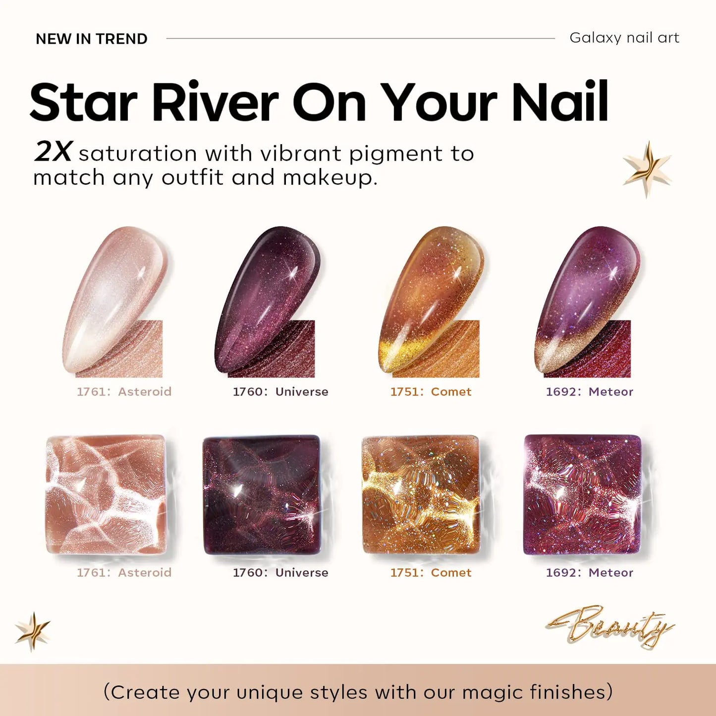 Ensemble de vernis à ongles en gel Cat Eye Modelones - 6 couleurs époustouflantes