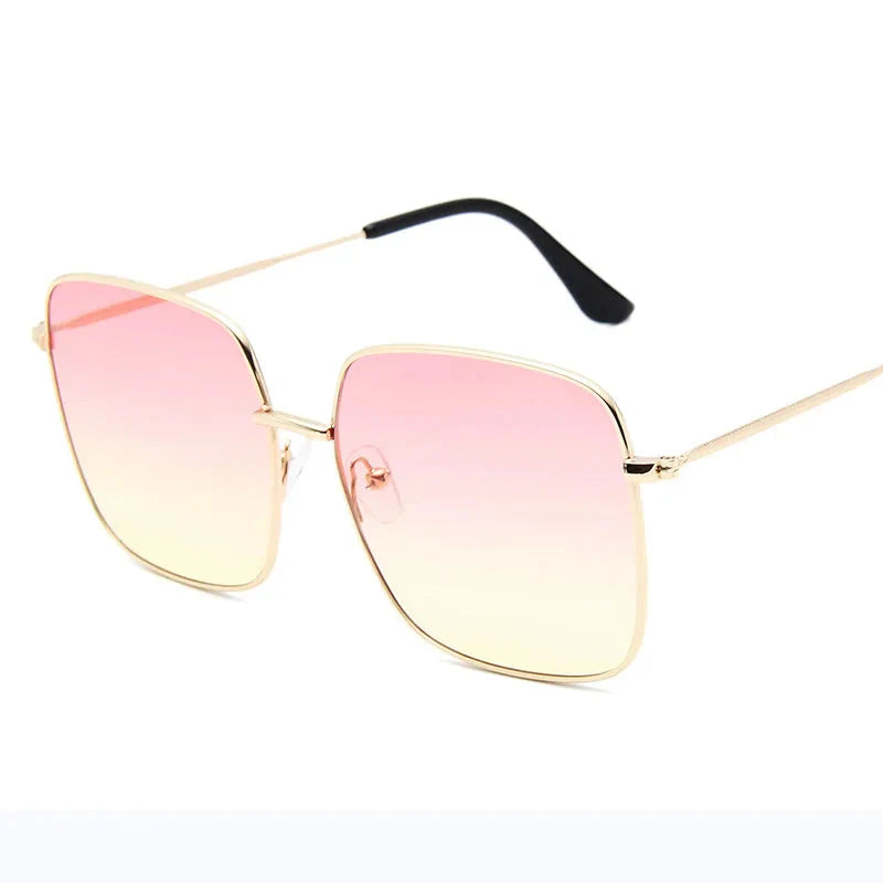 Lunettes de soleil carrées de luxe avec protection UV400