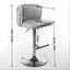 Modern Adjustable Swivel Bar Stools with Tufted Back