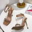 Tacones con Correa en el Tobillo de Cristal Transparente