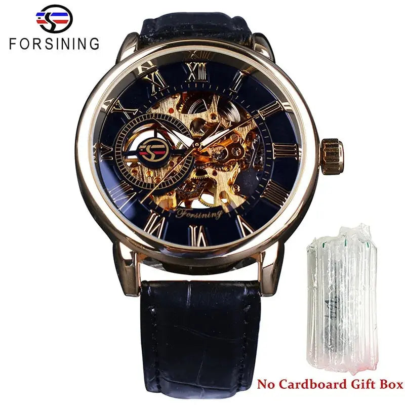 Men's Luxury Mechanical Watch with Leather Band