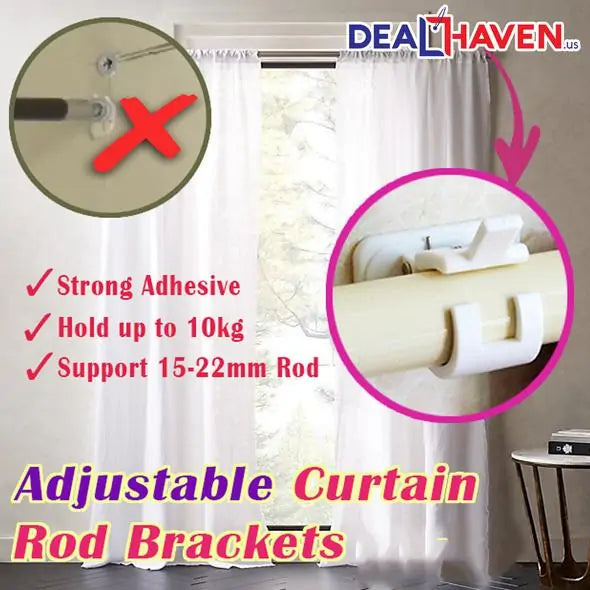 Soportes de Bracket para Varillas de Cortina Ajustables