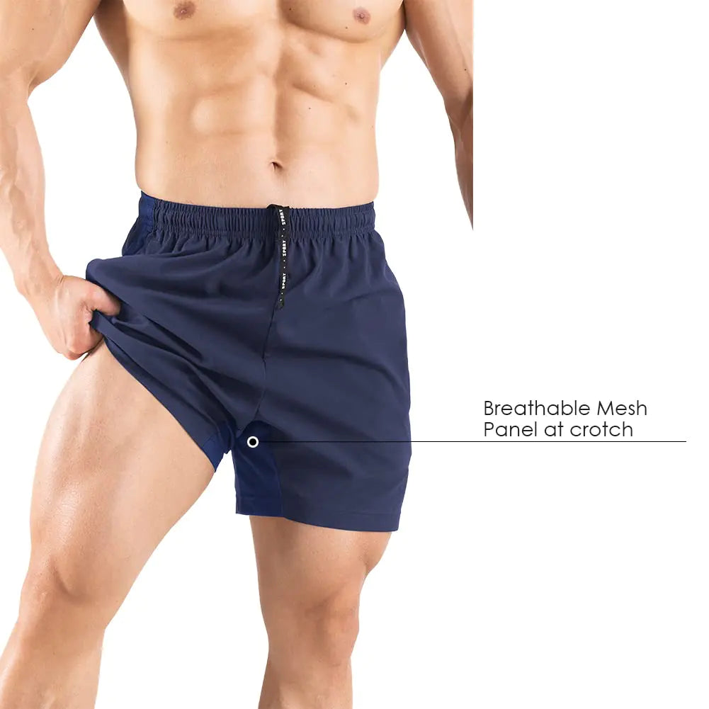 Men's 5" Running Shorts 2 Pack - Quick Dry Athletic Gym Shorts