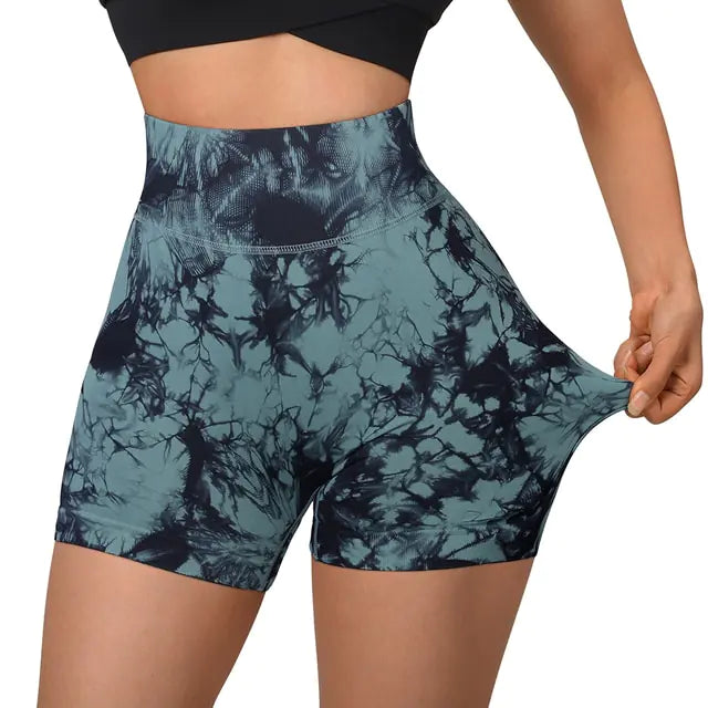 Shorts de Yoga Sin Costuras de Cintura Alta para Mujeres