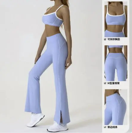Conjunto de Yoga con Tirantes y Color Contrastante