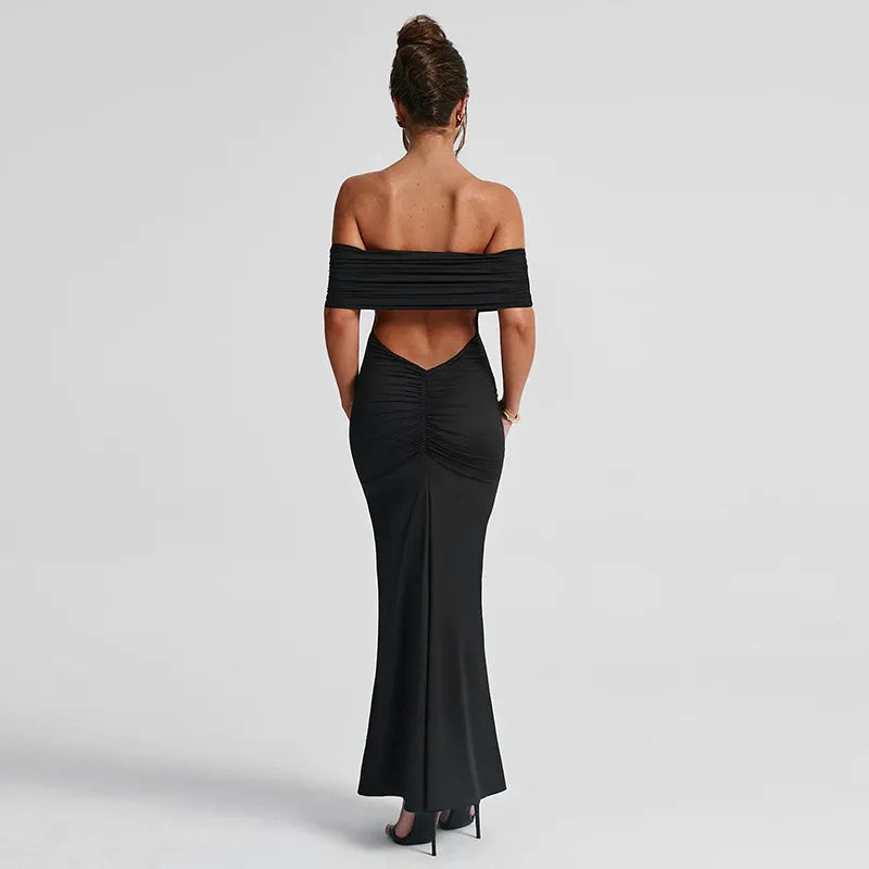 Robe élégante sans dos et épaules dénudées pour femmes