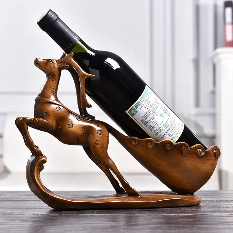 Support de vin en forme de cerf de style européen moderne pour la décoration intérieure