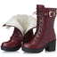 Women's Cotton-Lined Leather Martin Boots