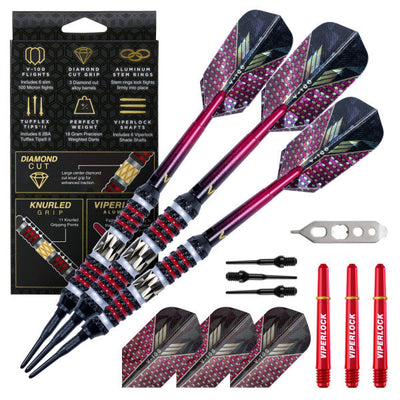 Viper Wizard Soft Tip Darts - Striking Red and Black Design, 20g - Korvel