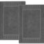 Juego de Alfombrillas de Baño de Lujo en Gris Oscuro - 2 Piezas, 22 x 34 in