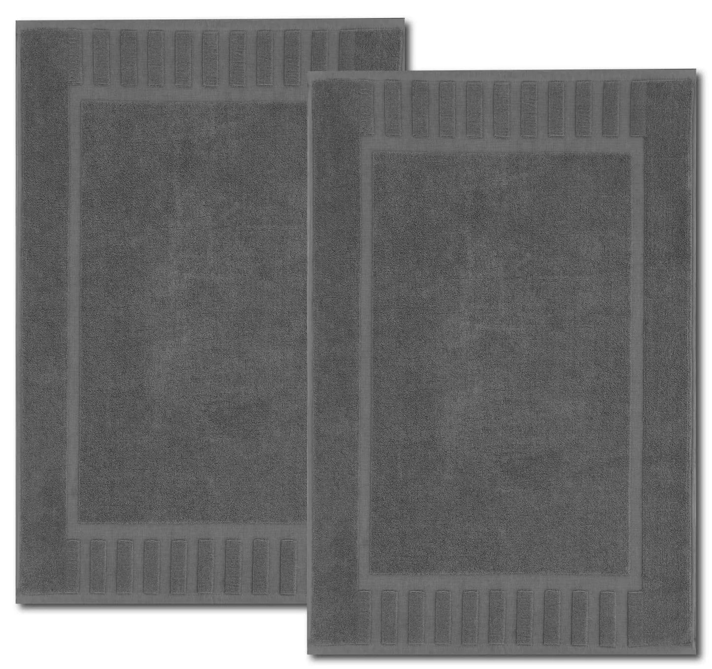 Juego de Alfombrillas de Baño de Lujo en Gris Oscuro - 2 Piezas, 22 x 34 in