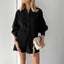 Lantern Sleeve Loose Shirt and Shorts Set