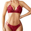 Ensemble de Lingerie de Noël Avidlove - Soutien-gorge en Dentelle Bordeau à Col Halter & Culotte