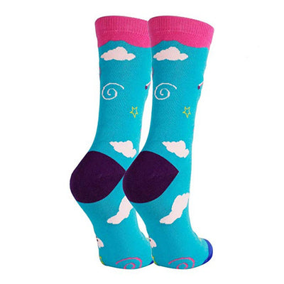 Unicorn Rainbow Printing Autumn And Winter Leisure In The Tube Sports Holiday Gift Socks - Korvel