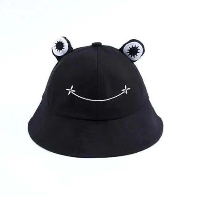 Chapeau seau à motif unique de grenouille pour femmes - Style extérieur