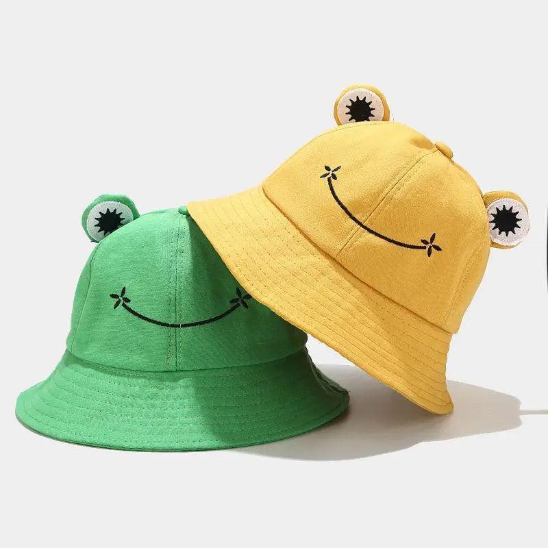 Chapeau seau à motif unique de grenouille pour femmes - Style extérieur