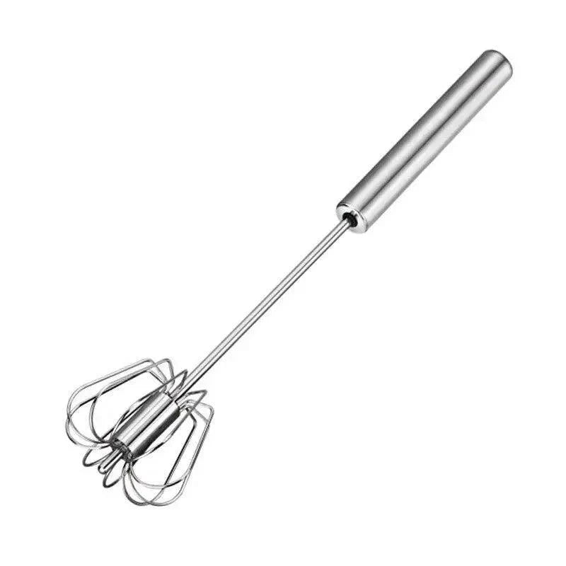 Batidor de Huevos Semi-Automático de Acero Inoxidable Premium