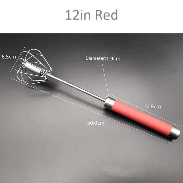 Batidor de Huevos Semi-Automático de Acero Inoxidable Premium