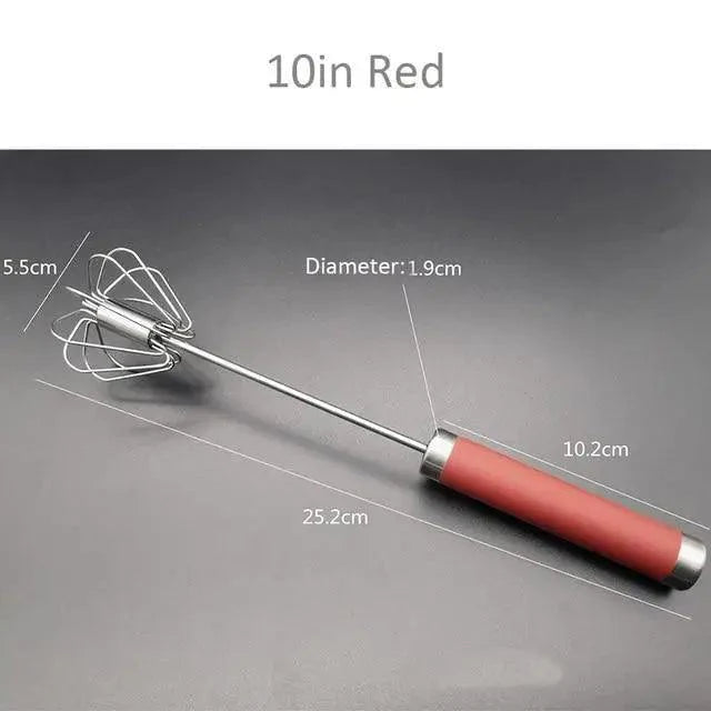 Batidor de Huevos Semi-Automático de Acero Inoxidable Premium