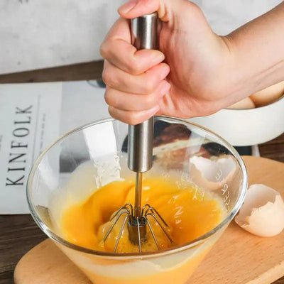 Premium Semi-Automatic Stainless Steel Egg Beater