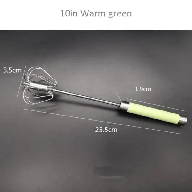 Batidor de Huevos Semi-Automático de Acero Inoxidable Premium