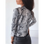 Unique Women's Snakeskin Leopard Print Blouse - Casual Long Sleeve