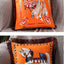 Housse de coussin en polyester imprimé de luxe avec bord à franges