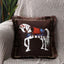 Housse de coussin en polyester imprimé de luxe avec bord à franges