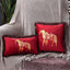 Housse de coussin en polyester imprimé de luxe avec bord à franges