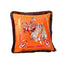 Housse de coussin en polyester imprimé de luxe avec bord à franges