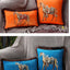 Housse de coussin en polyester imprimé de luxe avec bord à franges
