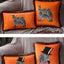 Housse de coussin en polyester imprimé de luxe avec bord à franges