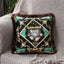 Housse de coussin en polyester imprimé de luxe avec bord à franges